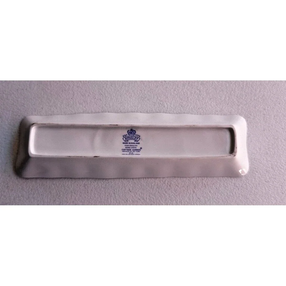 Vintage Aynsley Cottage Garden Pen Tray Butterfly Bone China England Vanity Dish